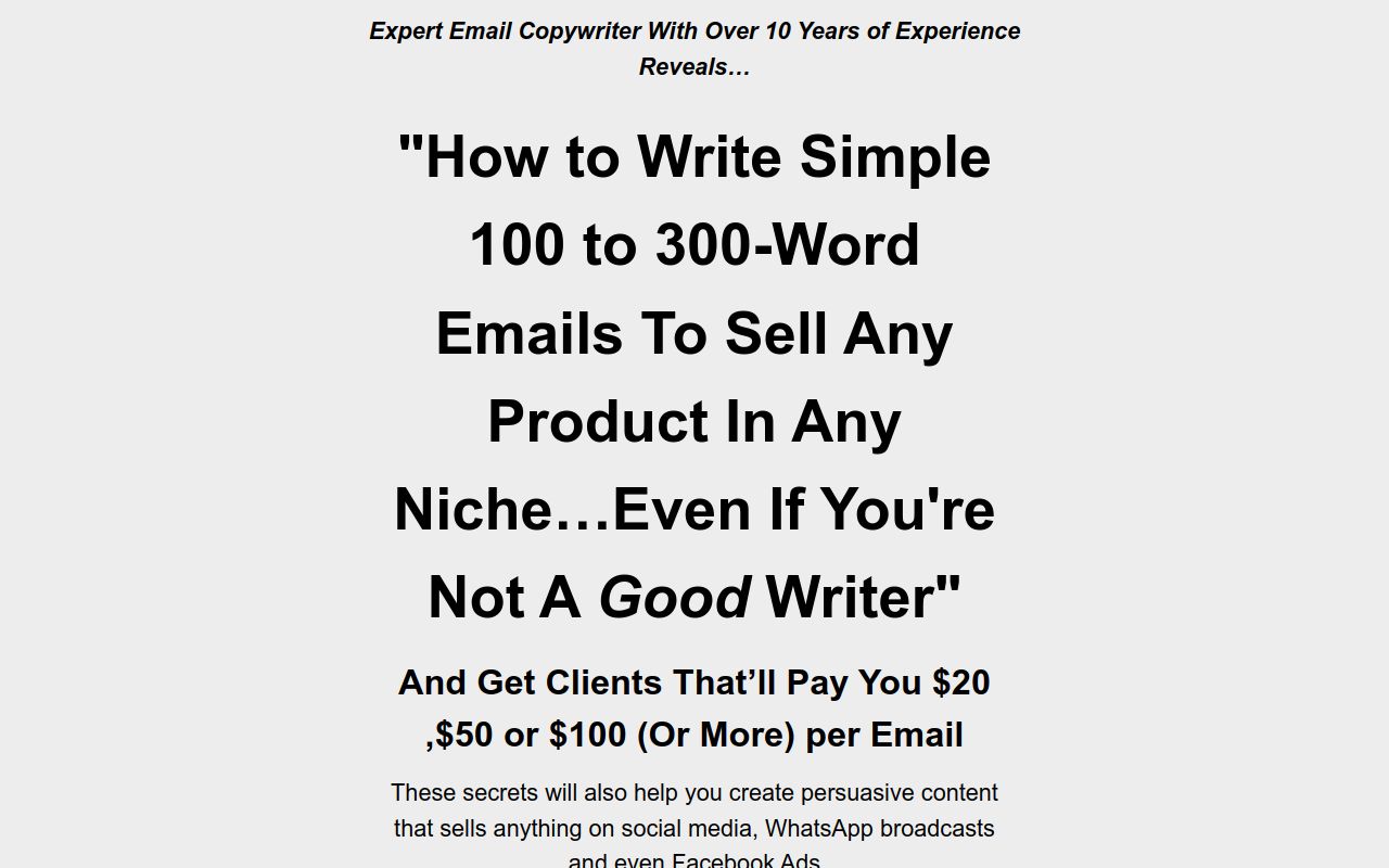 Email Copywriting Course (Short Copy Mastery)