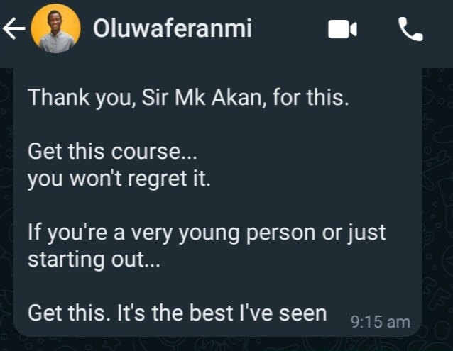 testimonial for Mk Akan